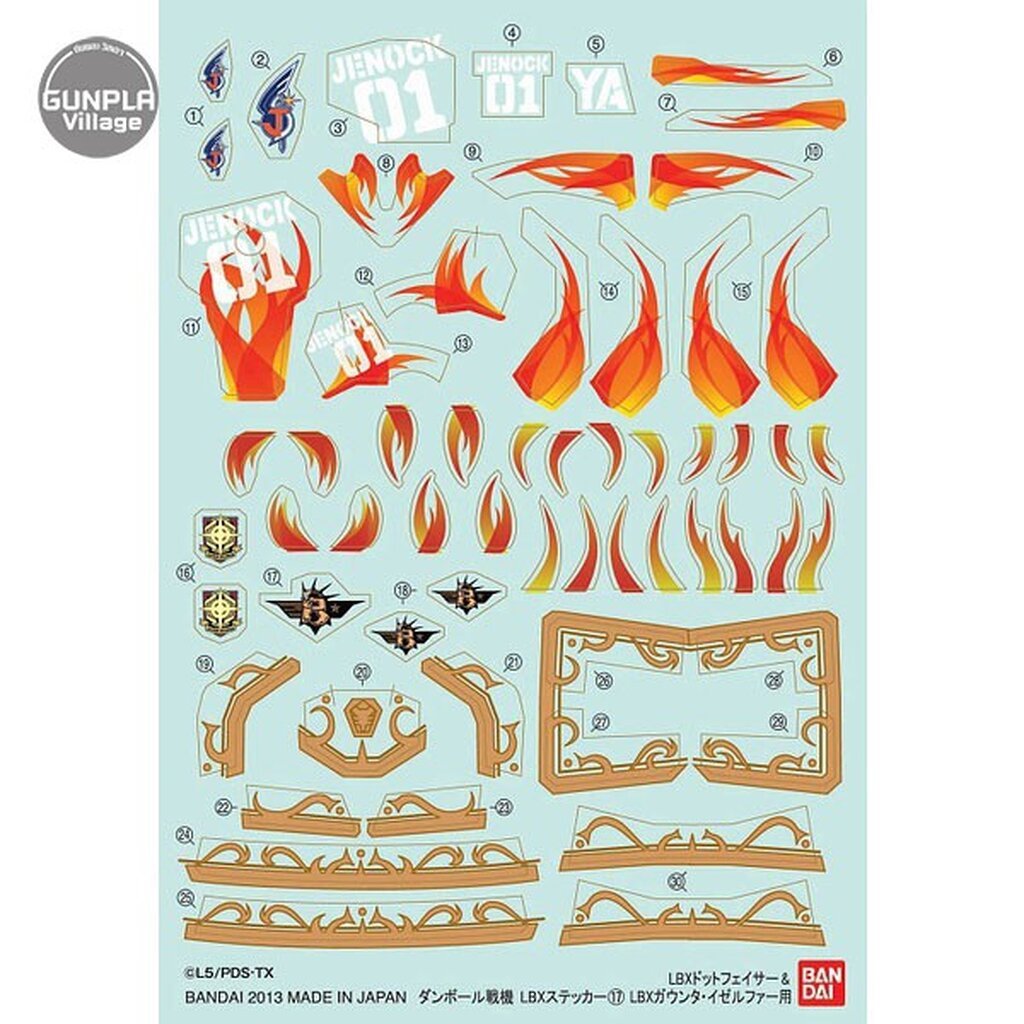 Bandai LBX Sticker 17 (For LBX Dot Facer & LBX Gaunta-Izerufa) 4543112815934 (Plastic Model)