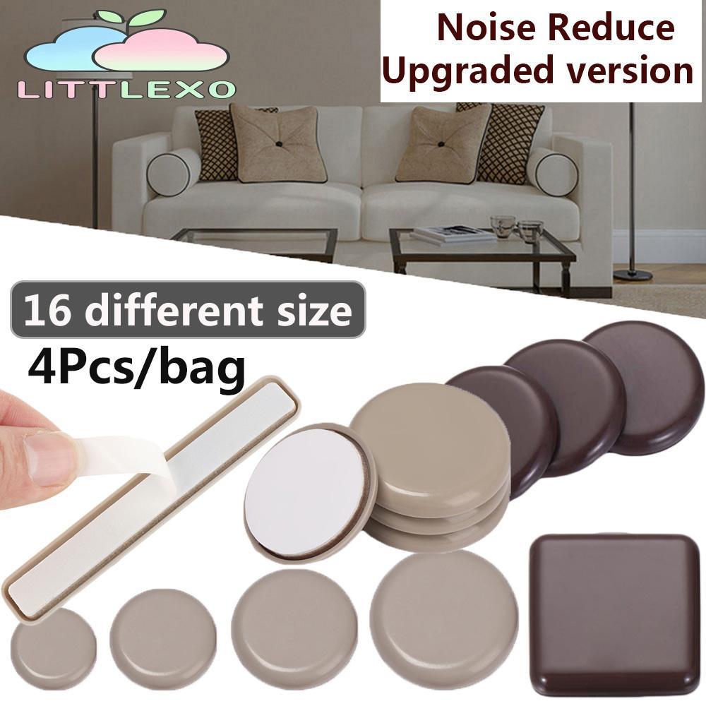 LITTLEX 4 ชิ้น Slip Mat รอบบ้าน Easy Move กันชนตารางโซฟา Self-Adhesive Anti Noisy