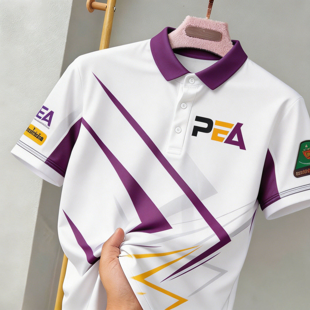 ประเทศไทย PEA Power Bureau Overalls เสื้อโปโลผู้ชายโพลีเอสเตอร์ Spandex Micro-Elastic หลวม 3D การพิมพ์ไล่ระดับสีดิจิตอล Breathable Quick-Drying แขนสั้น Overalls กลางแจ้งขี่จักรยานทํางาน Non-Stick เหงื่อ