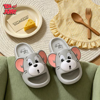 XIXITIAO รองเท้าแตะ สำหรับผู้ชายและผู้หญิง ตอนฤดูร้อน ลายการ์ตูน Tom & Jerry รองรับโค้งเท้า