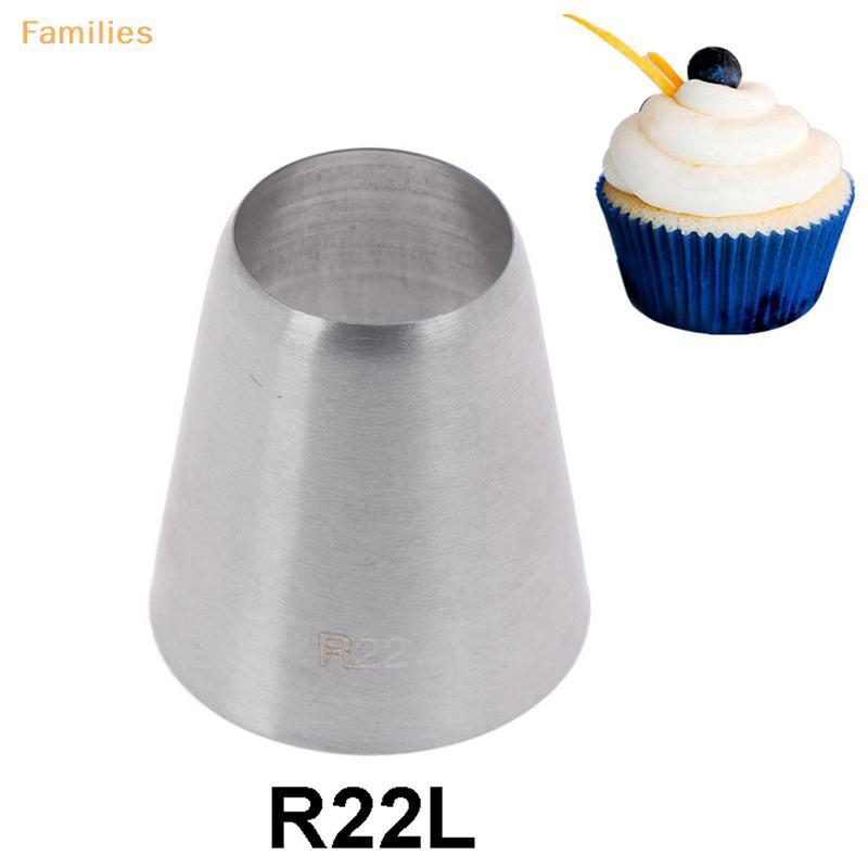 Families> R22L หัวฉีดตกแต่งปลายท่อกลม เคล็ดลับขนม เครื่องมือทําขนมเค้กฟองดองอย่างดี