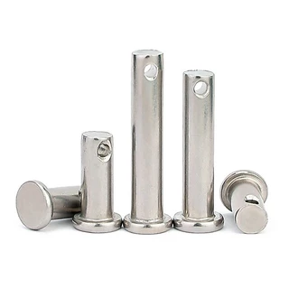 หมุดพิน ปิ๊น สลัก หัวกลมแบน สแตนเลส 304 แถมปิ้นเสียบM3 M4 M5/Clevis Pin w/Cotter Pin SUS304 M3 M4 M5