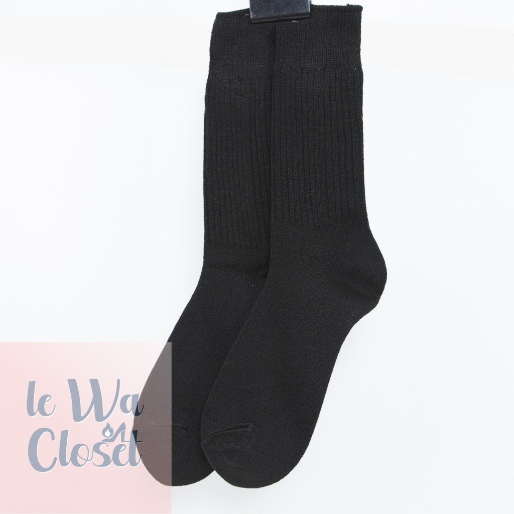 ถุงเท้าดำ Spryly ข้อกลาง ถูกระเบียบ นุ่มสบาย สำหรับ รด. และข้าราชการ ยืดหยุ่นดี