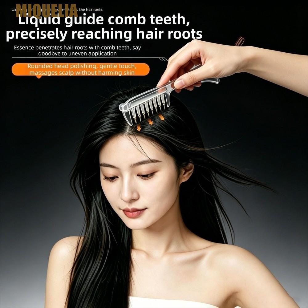 MIQUELIA Mini Portable Head Applicator, Multi-Function Hair Care Hair Firming Applicator, Hairdressing Combs Anti-Frizz Scalp Nourish Anti-Static Massage Guide Liquid Comb Women