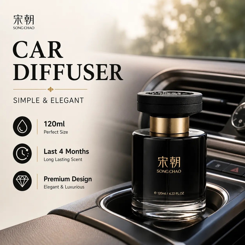 SONGCHAO Dark Night Obsidian น้ำหอมรถยนต์ น้ำหอมติดรถ กลิ่นชาและฟรุตตี้วู้ดดี้ กลิ่นโรงแรมหรู พรีเมียม หอมติดทนนาน