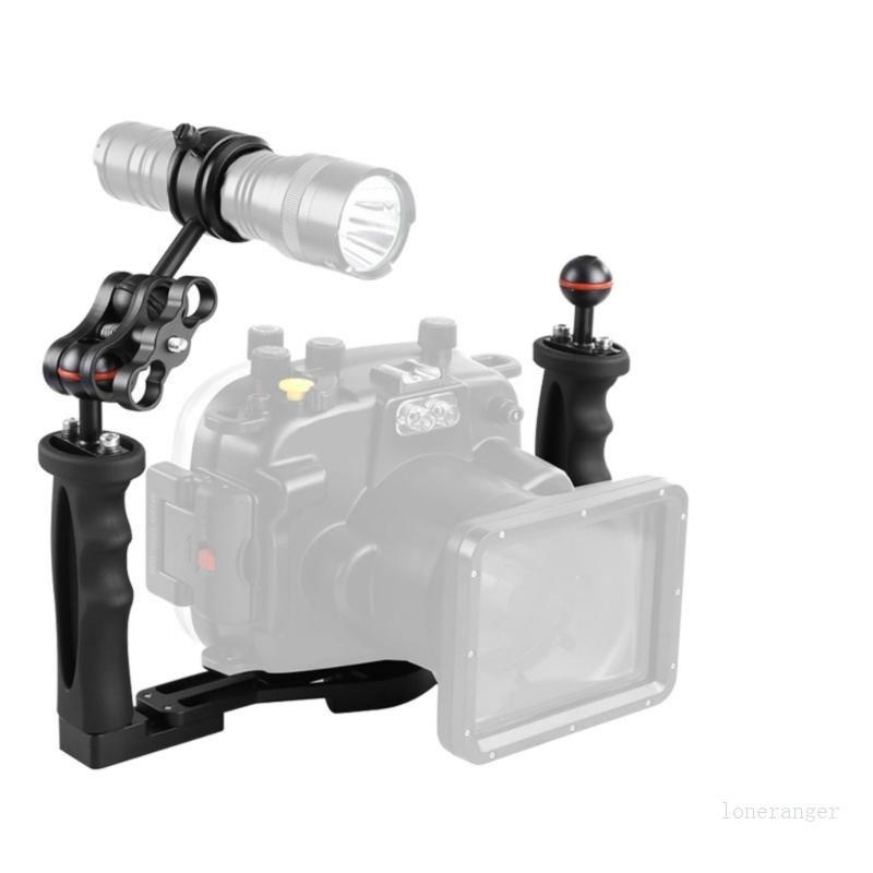 Loner Double Handle Grip กล้องดําน้ํา Rig มือถือถาดกันน้ํา Stabilizer Mount