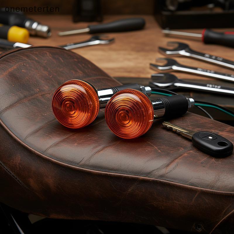Rten Bright Amber ไฟเลี้ยวรถจักรยานยนต์ 12V 10 มม.Universal Fit สําหรับสกู๊ตเตอร์ Cafe Racer N