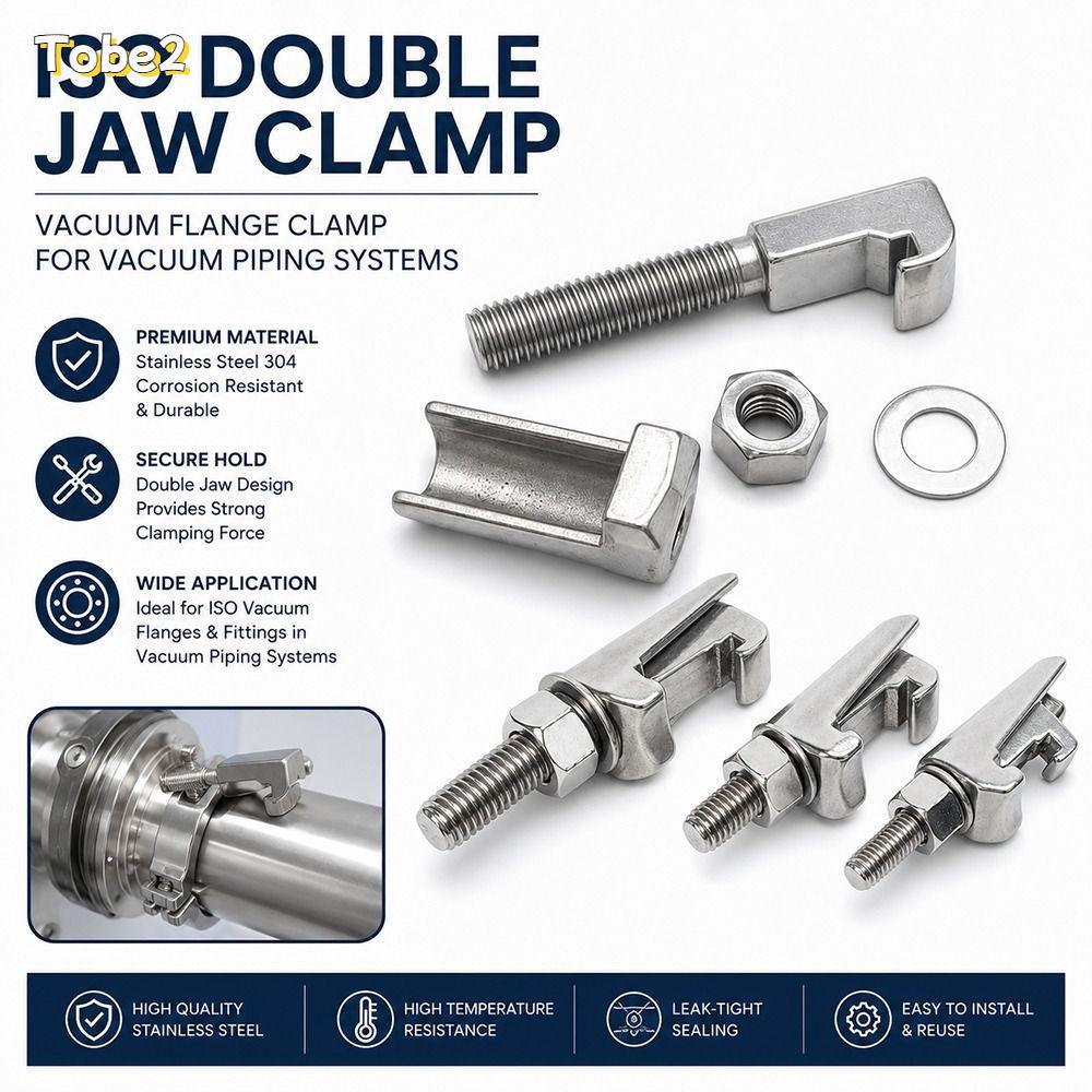 TOBE2 1 ชิ้น ISO Double Claw Clamp, MF หน้าแปลน M8 M10 M12 สูญญากาศ Flange Clamp, 304 สแตนเลสตะขอประ