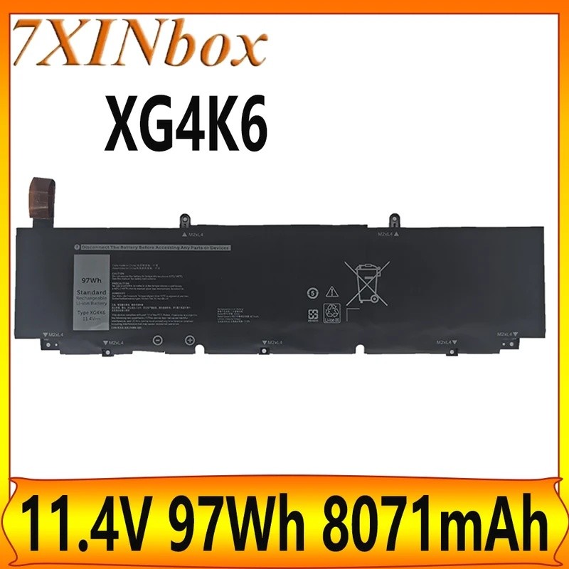 7XINbox XG4K6 01RR3 F8CPG 0F8CPG 11.4V 97Wh แบตเตอรี่แล็ปท็อปสําหรับ Dell XPS 17 9700 9710 Precision