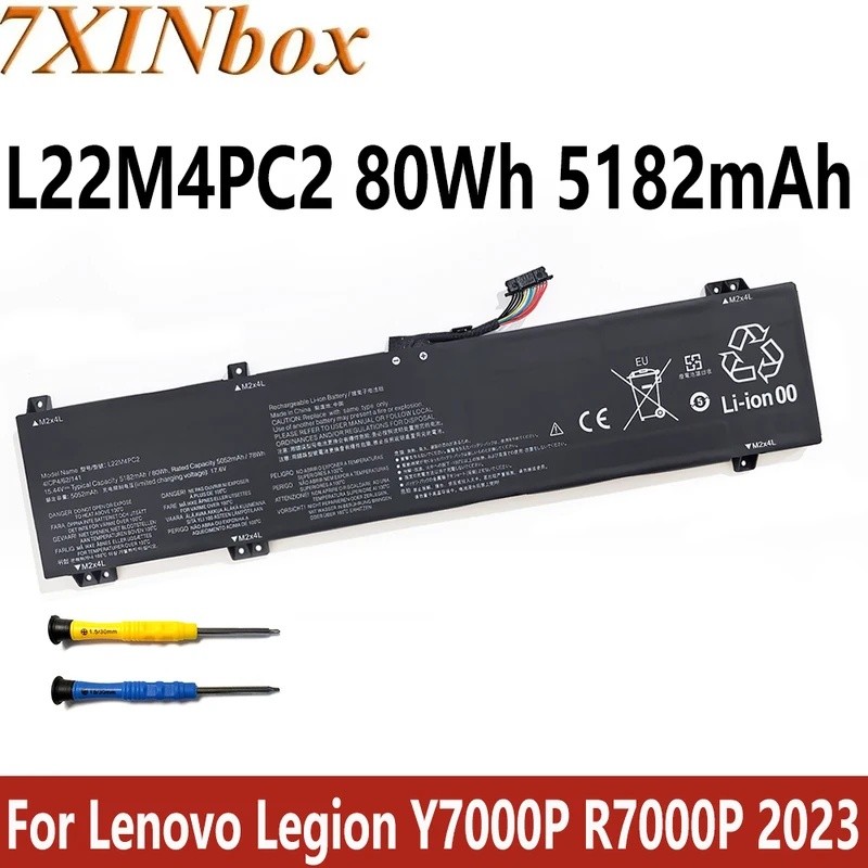 7XINbox L22M4PC2 L22D4PC2 15.44V 80Wh 5218mAh แบตเตอรี่สําหรับ Lenovo Legion Y7000P R7000P 2023 SLIM
