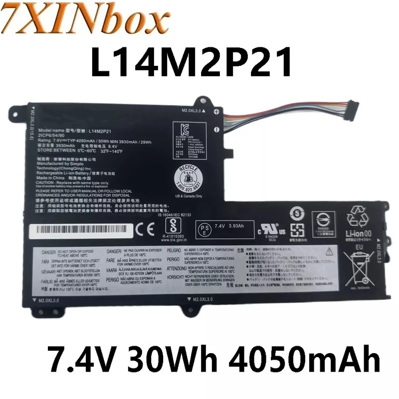 7XINbox L14M2P21 L14L2P21 7.4V 30Wh 4050mAh แบตเตอรี่แล็ปท็อปสําหรับ IdeaPad 330S-15ARR 330S-15IKB 1