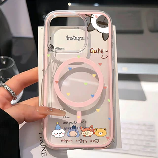 💎Snap&Co💎เคส MagSafe แม่เหล็กแรงดูดสูง ลายเรียบง่ายสไตล์เกาหลี สำหรับ iPhone 17 16 15 14 13 12 11 Pro Pro Max Plus