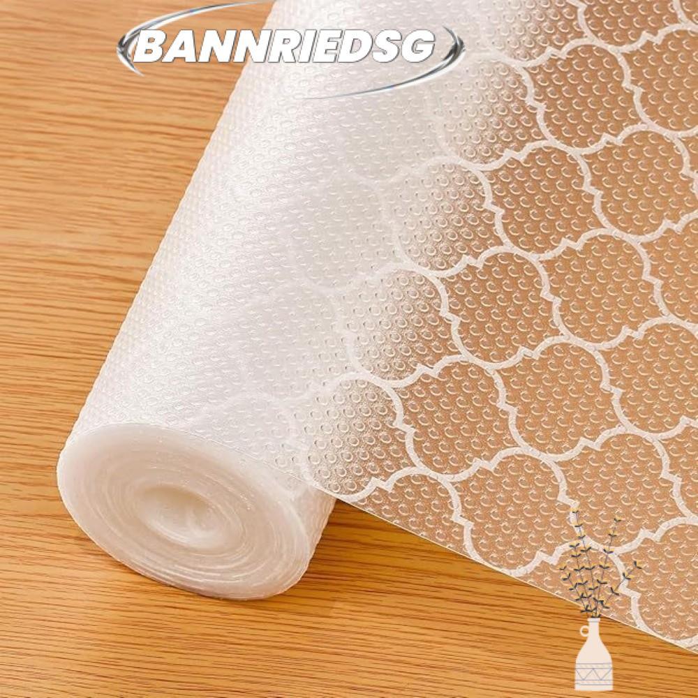 BANNRIEDSG989YR แผ่นซับลิ้นชัก, แผ่นตู้เย็นกันน้ําแบบไม่ใช้กาว, แผ่นซับชั้นวางของแบบใช้ซ้ําได้กันฝุ่นซักได้