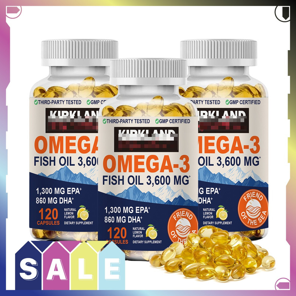 KIRK Omega 3 Fish Oil Capsules น้ำมันปลาโอเมก้า 3 บำรุงหัวใจ สมอง สายตา และสุขภาพโดยรวม
