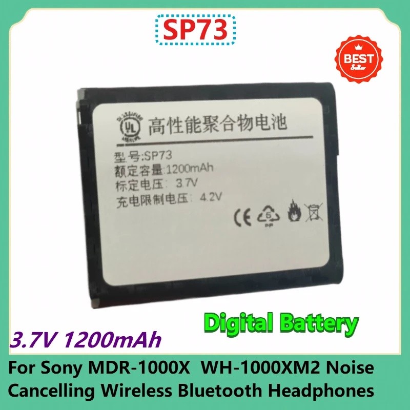 SP73 เปลี่ยนแบตเตอรี่ดิจิตอล 3.7V 1200mAh สําหรับ Sony MDR-1000X WH-1000XM2 เสียงรบกวน Cancelling หู