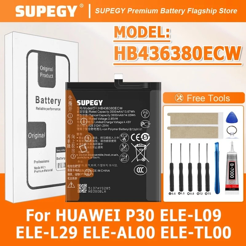 HB ใหม่ 100%436380แบตเตอรี่ ECW สําหรับ HUAWEI P30 ELE-L09 ELE-L29 ELE-AL00 ELE-TL00 โทรศัพท์มือถือใ