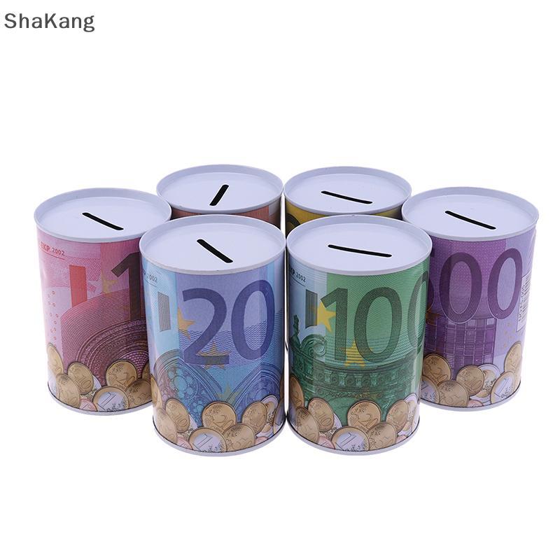 SKMY Euro Dollar Money Box ปลอดภัยกระบอก Piggy Bank Bank สําหรับเหรียญกล่องฝากเงิน SKK