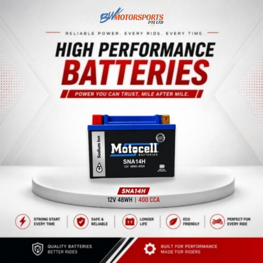 แบตเตอรี่ลิเธียมไอออน Motocell SNA14H (YTX12-BS / YTX14-BS) มอเตอร์มอเตอร์ไซค์