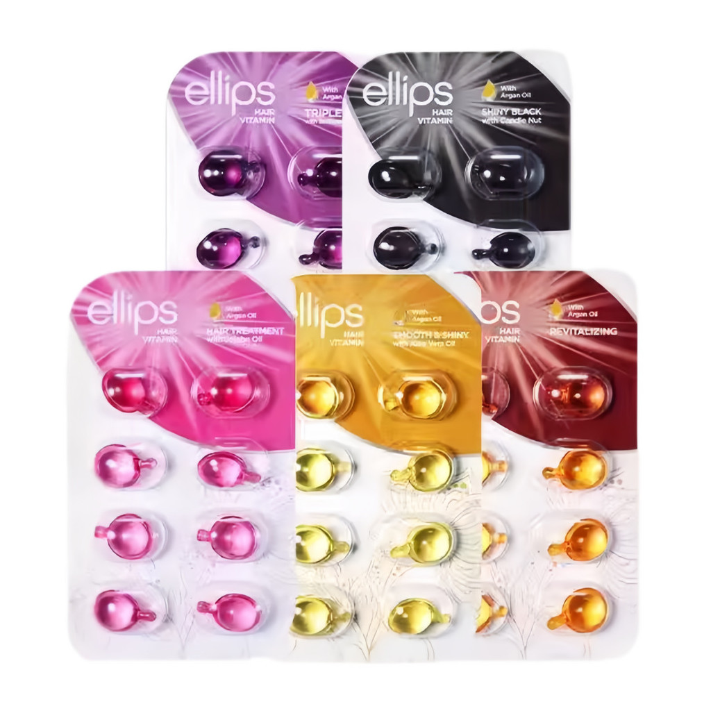 นําเข้าจากอินโดนีเซีย~ellips ellips Hair Care Essential Oil Capsules Repair Damaged Dry Hair Oil แบบ