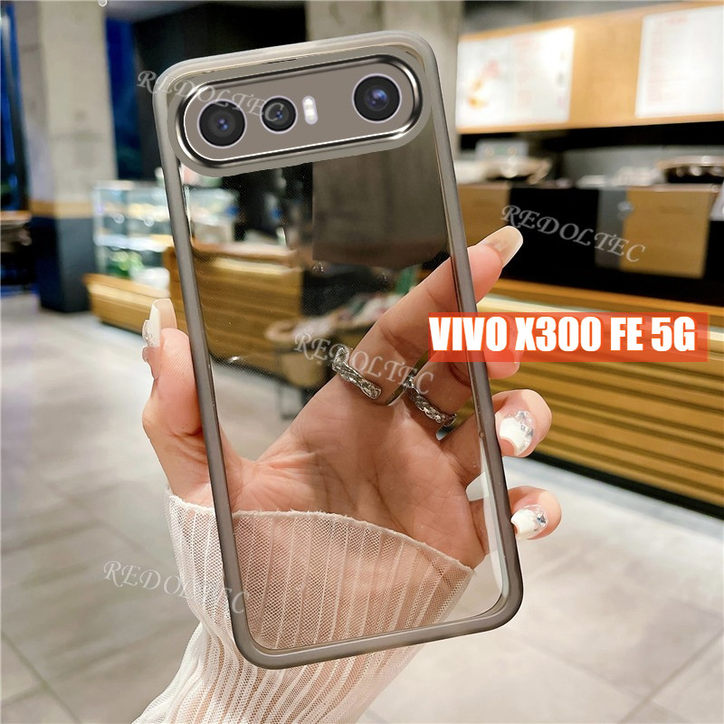 VIVO X300 FE 5G ใหม่สีบริสุทธิ์บางปลอกใส VIVO X300FE กันกระแทกฝาครอบโทรศัพท์ใสนุ่มพร้อมตัวป้องกันกล้องเลนส์เต็ม