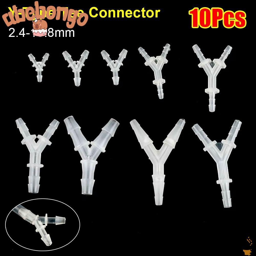 ABEBONGONY 10 ชิ้น 3 ทางเชื่อมต่อ,พลาสติก 2.4-15.8 มิลลิเมตร Y-Type Tee Connector, Soft PP PE ท่ออุป