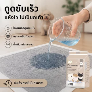 SKISOPGO แผ่นรองฉี่สุนัข รุ่นชาโคล แผ่นรองฉี่แมว ช่วยฝึกขับถ่าย การดูดซับน้ำ6ชั้น ระงับกลิ่นได้ดี