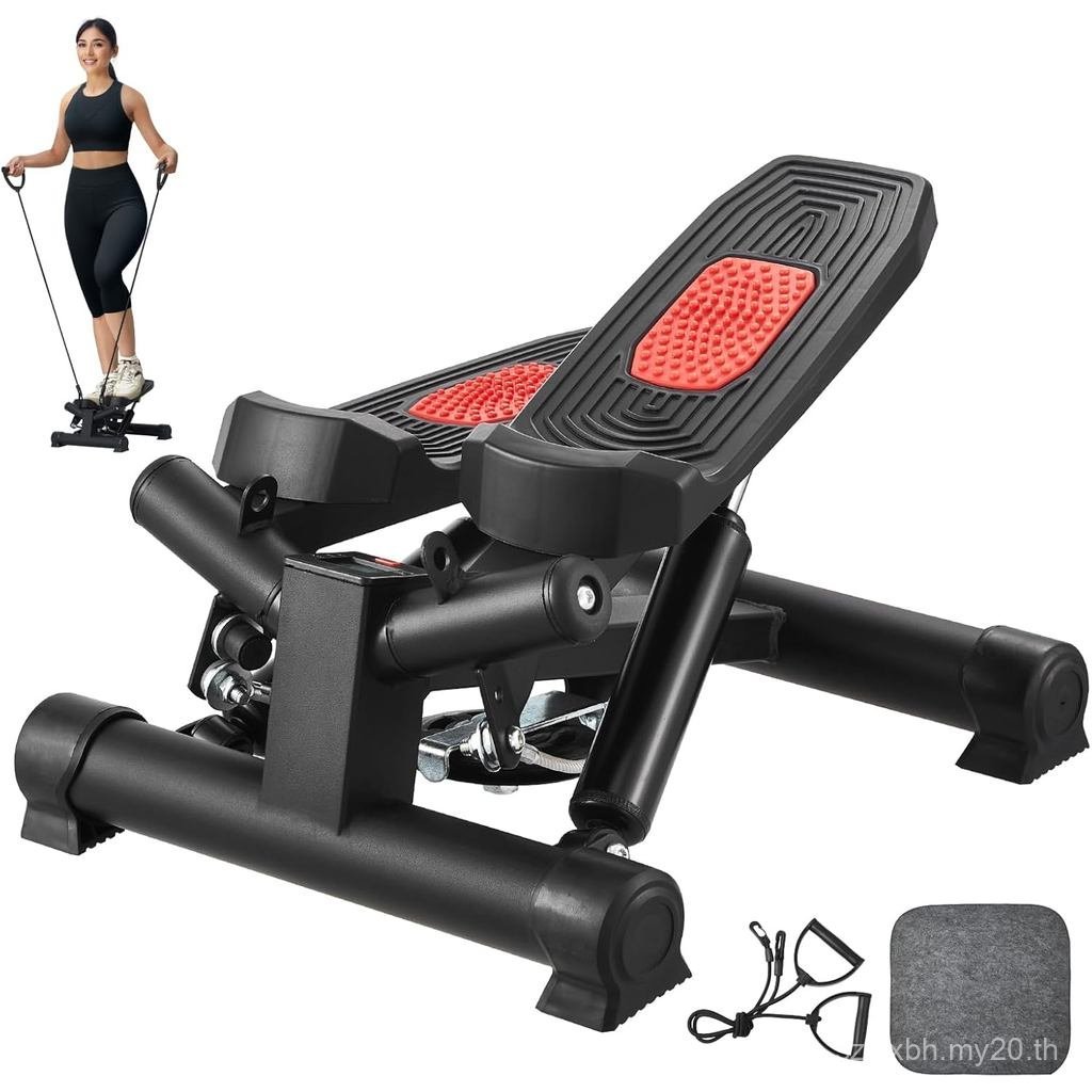 VEVOR บันได Stepper, Mini Stepper สําหรับออกกําลังกายที่บ้าน, สเต็ปเปอร์ฟิตเนสไฮดรอลิกพร้อมแถบต้านทา