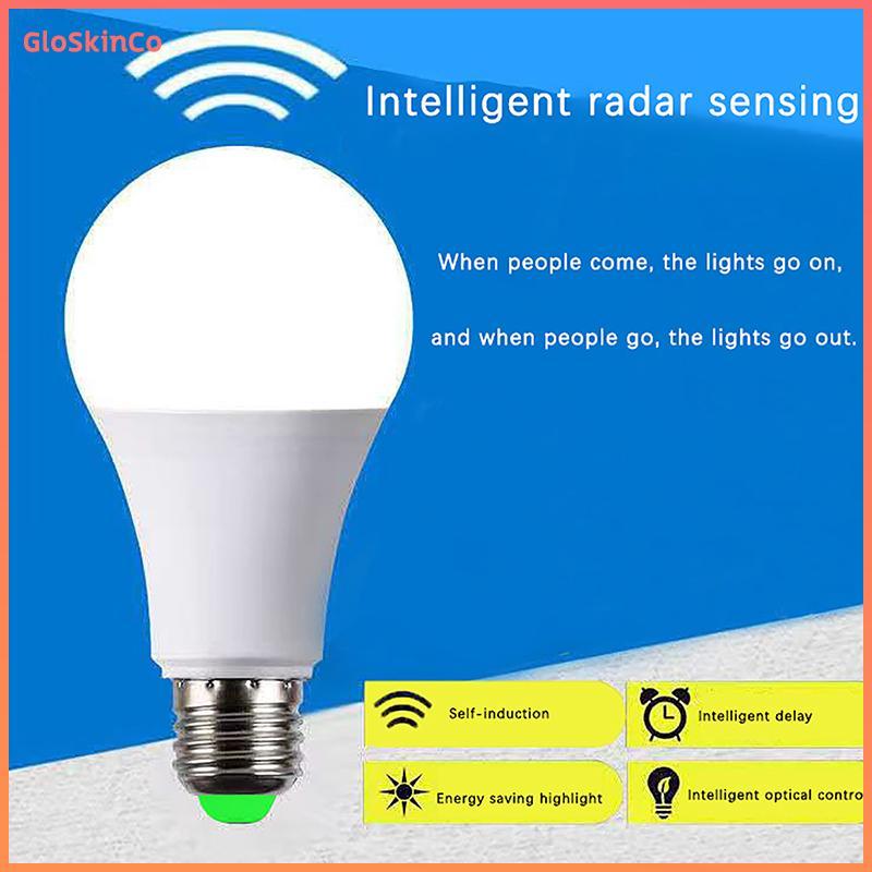 พรา combedamssng 220V E27 7W 9W 12W 18W LED โคมไฟอัตโนมัติสมาร์ทหลอดไฟอินฟราเรดประหยัดพลังงาน illas Home Porch ไมโครเวฟ Motion Sensor Light COD