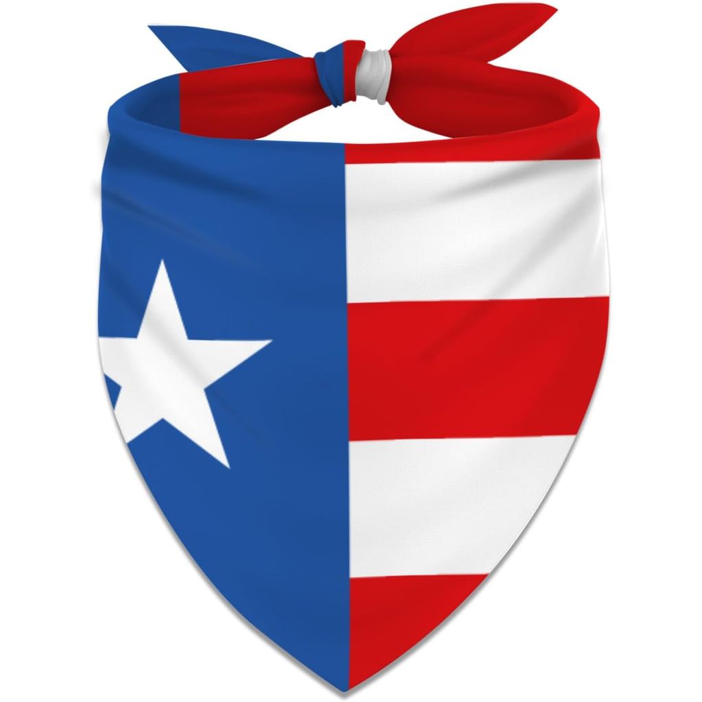 Puerto Rican ผ้าพันคอสุนัข Puerto Rico Theme Patriotic Party ปรับสามเหลี่ยม Bibs สุนัขผ้าพันคอสําหรั