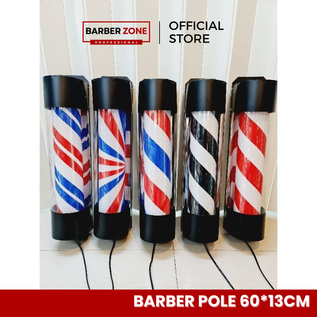 ไฟหมุน Barber Pole ร้านตัดผม/ร้านซาลอน ขนาด 60ซม ไฟ LED ป้ายไฟหน้าร้าน