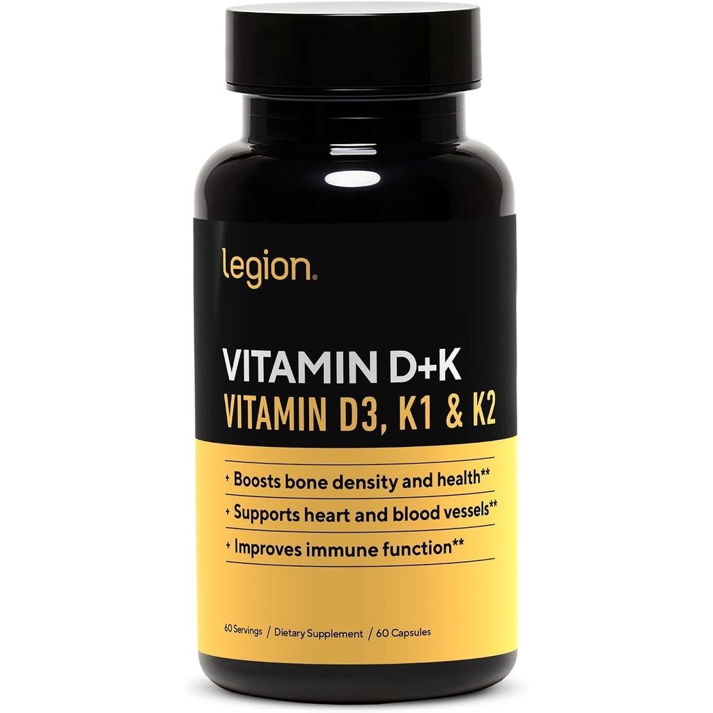 LEGION วิตามินรวม D+K สูตรธรรมชาติ วิตามิน D3, K2 และ K1 เสริมภูมิคุ้มกัน วิตามิน K2+K1+D3 บํารุงกระ
