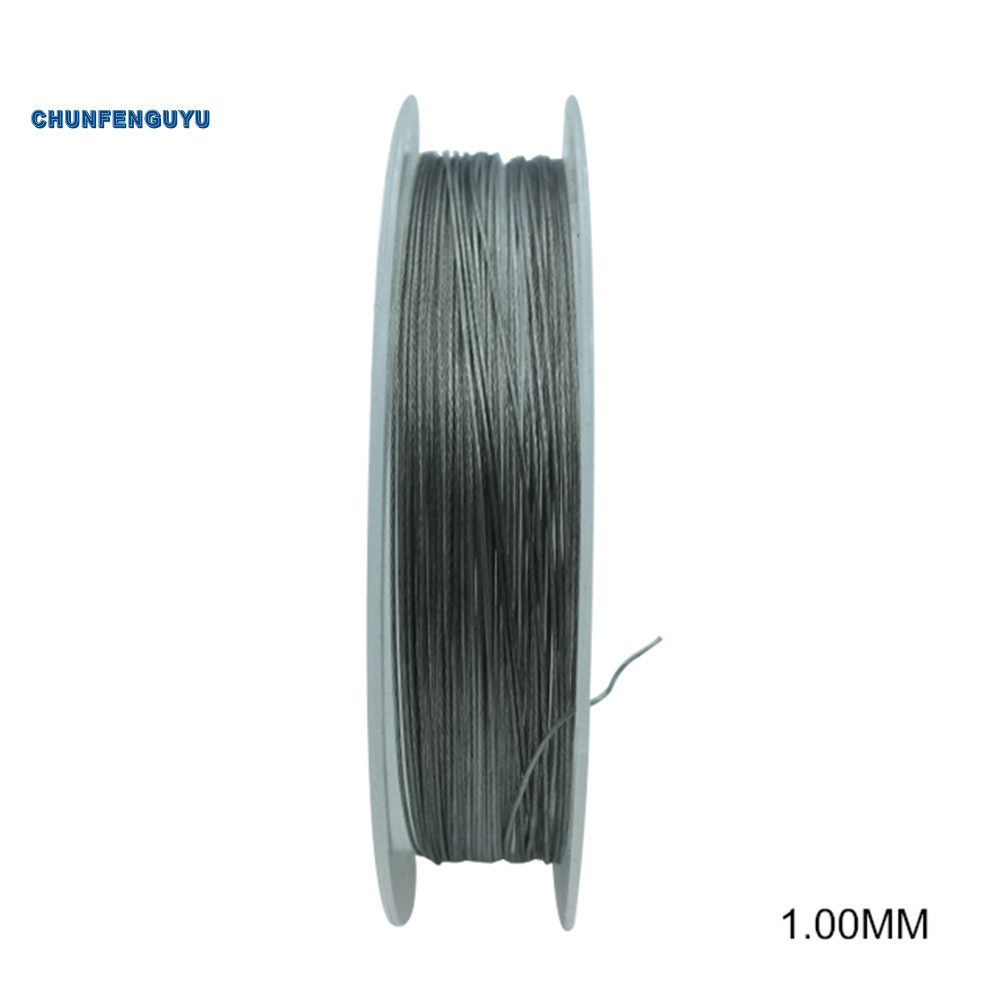 CFS- 50m 7 Strands ตกปลาลวดเหล็กเส้น Braided Leader Coating String Trace Rig