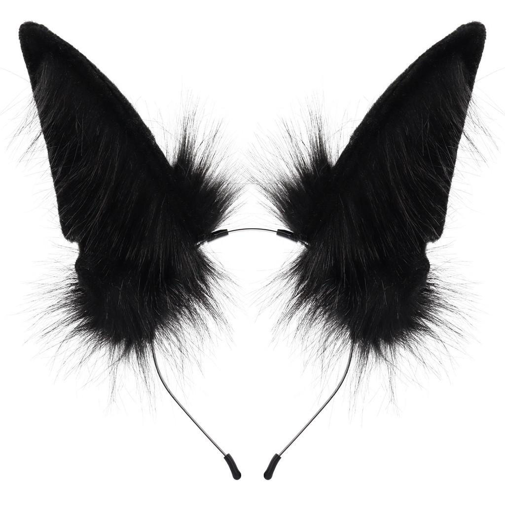 Plush Simulated Anubis Hyraxes Animal Ear Headband cosplay Lolita accessories can be bent and shaped