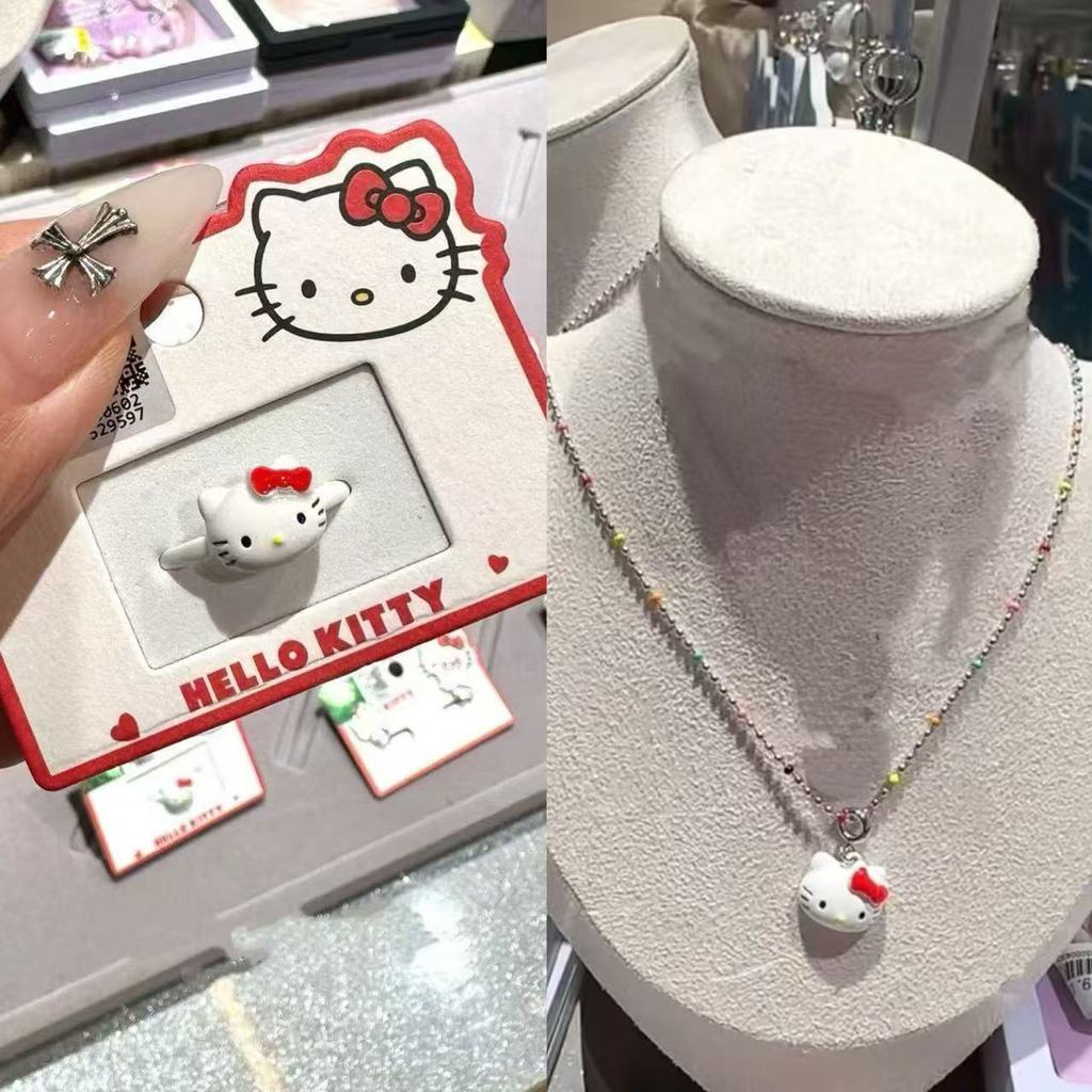 แฟชั่น kt Cat ต่างหูแหวนสร้อยคอน่ารักสาว Niche Clavicle Chain แฟชั่นเครื่องประดับทุกการแข่งขัน20260730