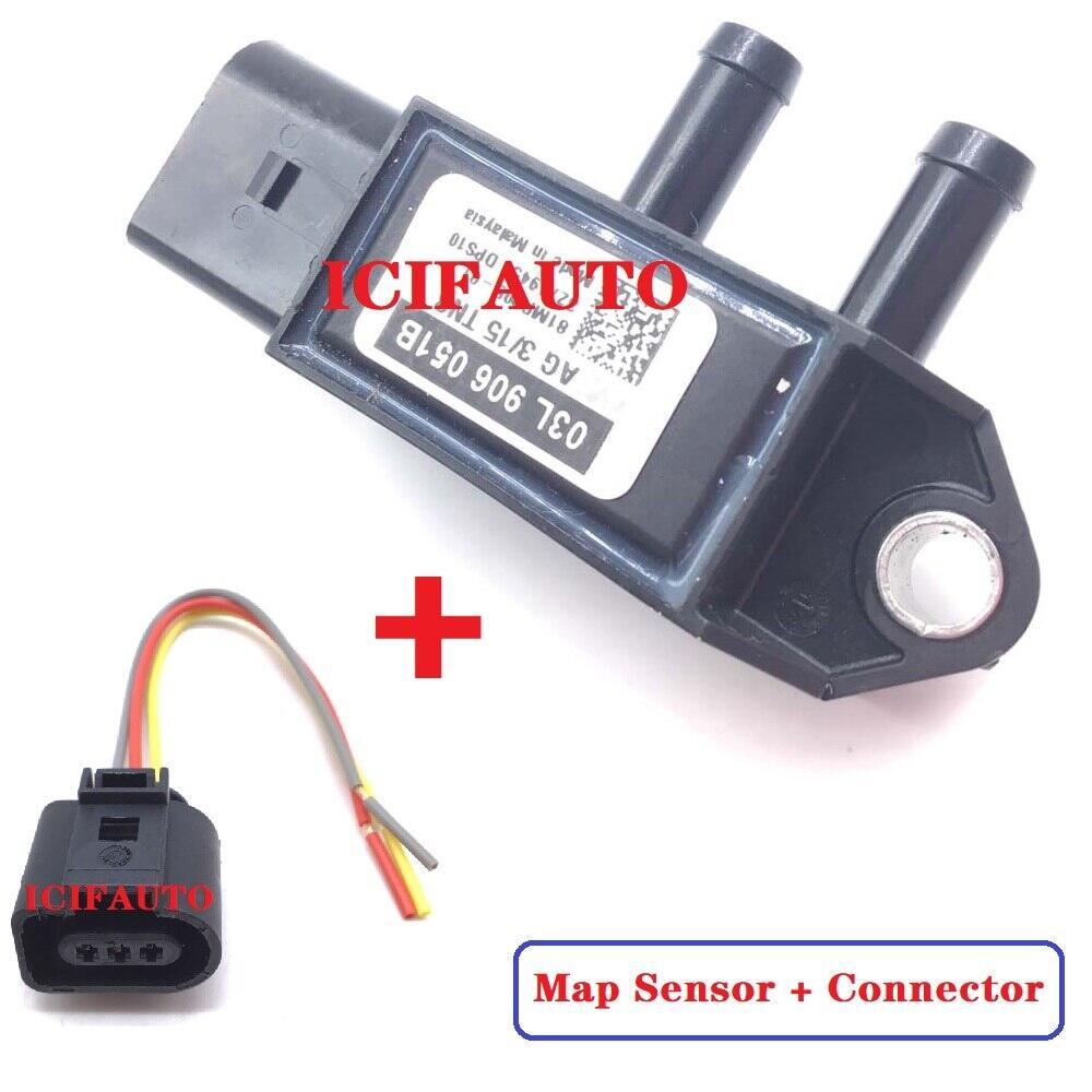 03ล906051B สําหรับ Audi VW Skoda ที่นั่ง 1.6 2.0 Tdi DPF เซ็นเซอร์ความดันไอเสีย + เชื่อมต่อ 03L 906 