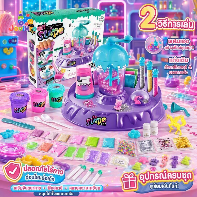 Diy Slime Kit Crystal Clay Glitter ความเครียดบรรเทาของเล่นเด็ก Hand Training Shaker Cup Set