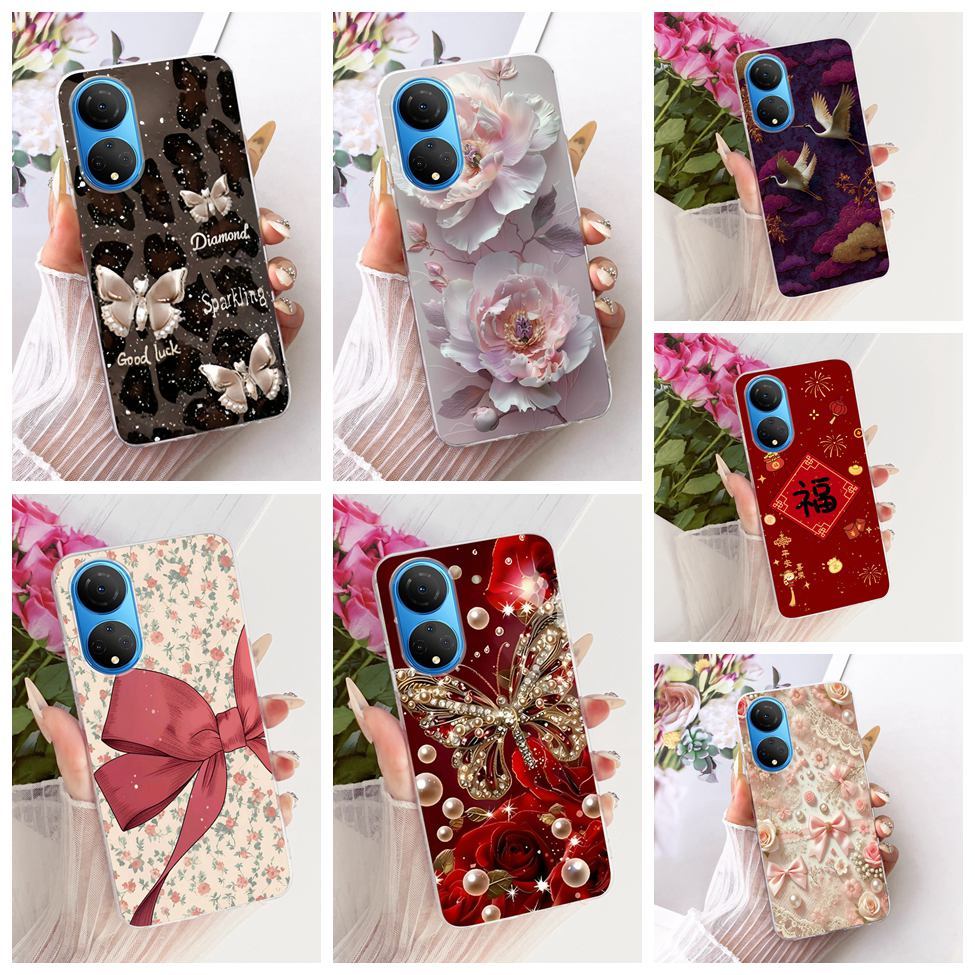 สําหรับ Honor X7 กรณีแมวน่ารักหรูหราดอกไม้ Cool ทาสีนุ่มเคสโทรศัพท์สําหรับ Honor CMA-LX2 CMA-LX1 CMA