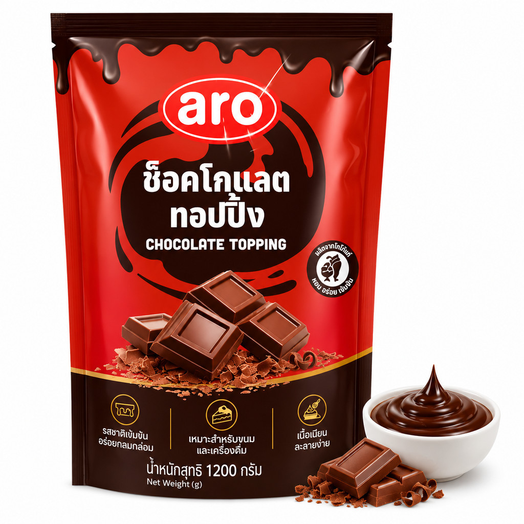 เอโร่ ท็อปปิ้ง ช็อกโกแลต 1.2 กิโลกรัม ARO Chocolate Topping 1.2 kg