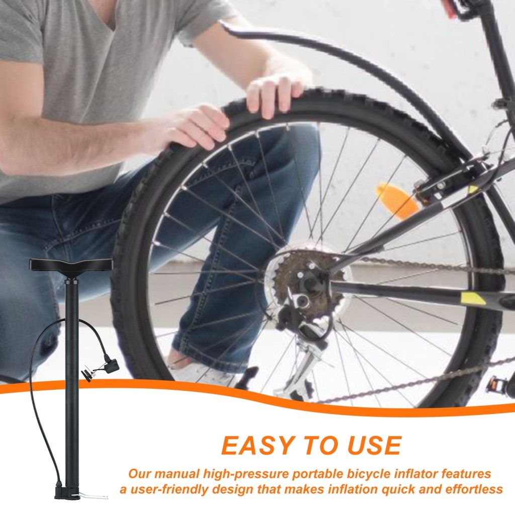 High-Pressure Bike Air Pumps Manual Multi-Purpose Portable Air Pumps สําหรับยางจักรยานสกู๊ตเตอร์ลูกบ