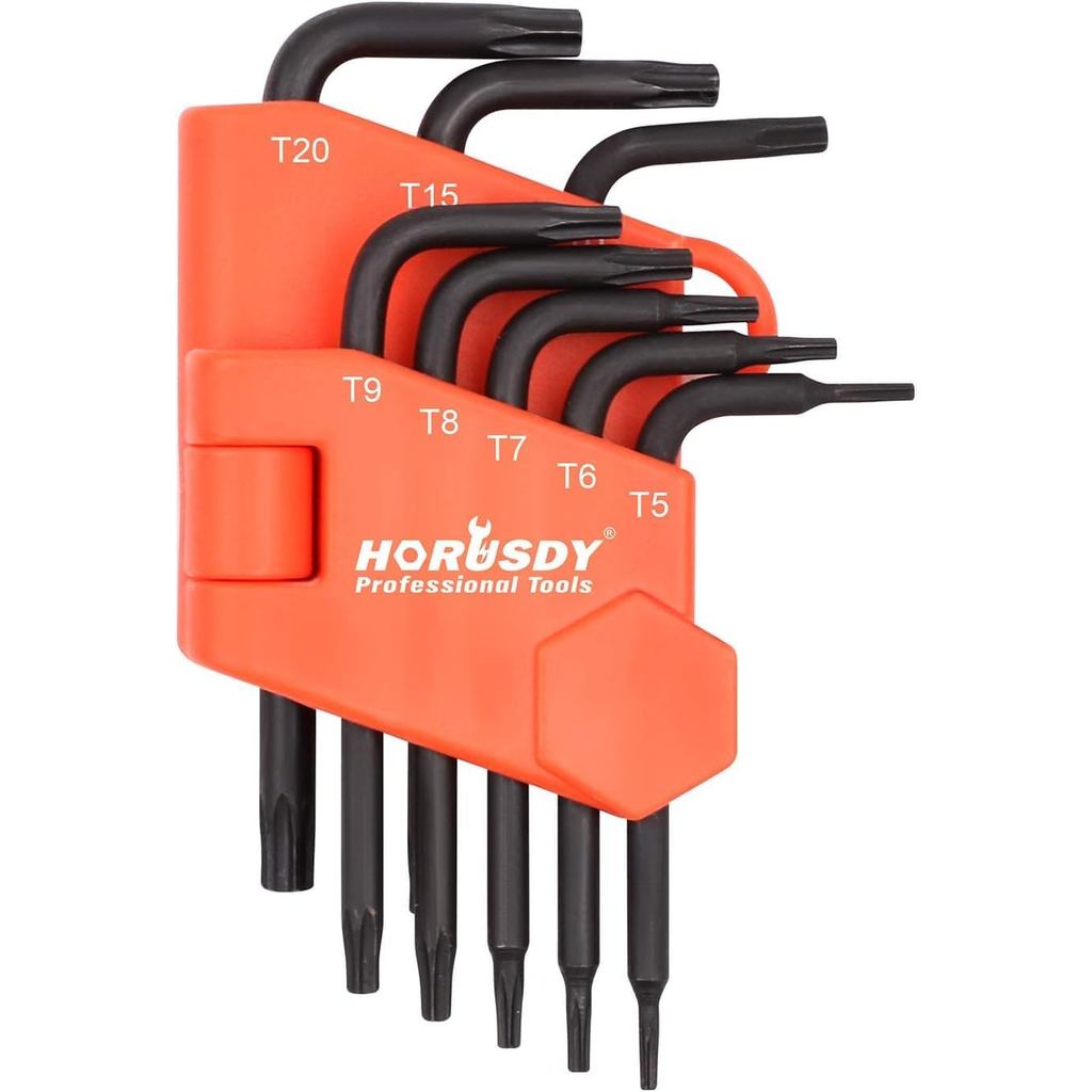 SEDY ชุดกุญแจ Mini Torx L 8 ชิ้น, ประแจ Tamperproof Torx Star Allen, T5, T6, T7, T8, T9, T10, T15, T