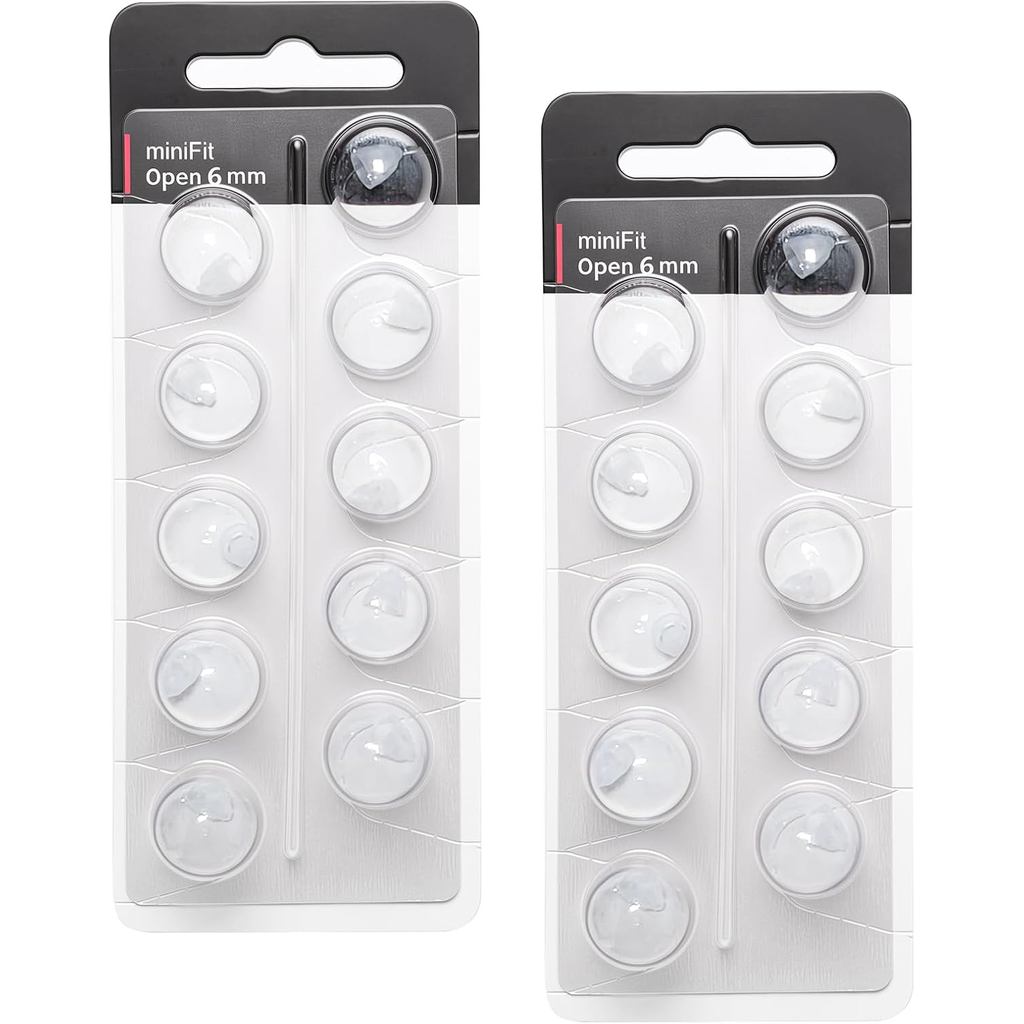 เครื่องช่วยฟังโดมสําหรับ Oticon Minifit เปิด Vent Bass Domes (6 มม./2 แพ็ค), Universal Domes สําหรับ