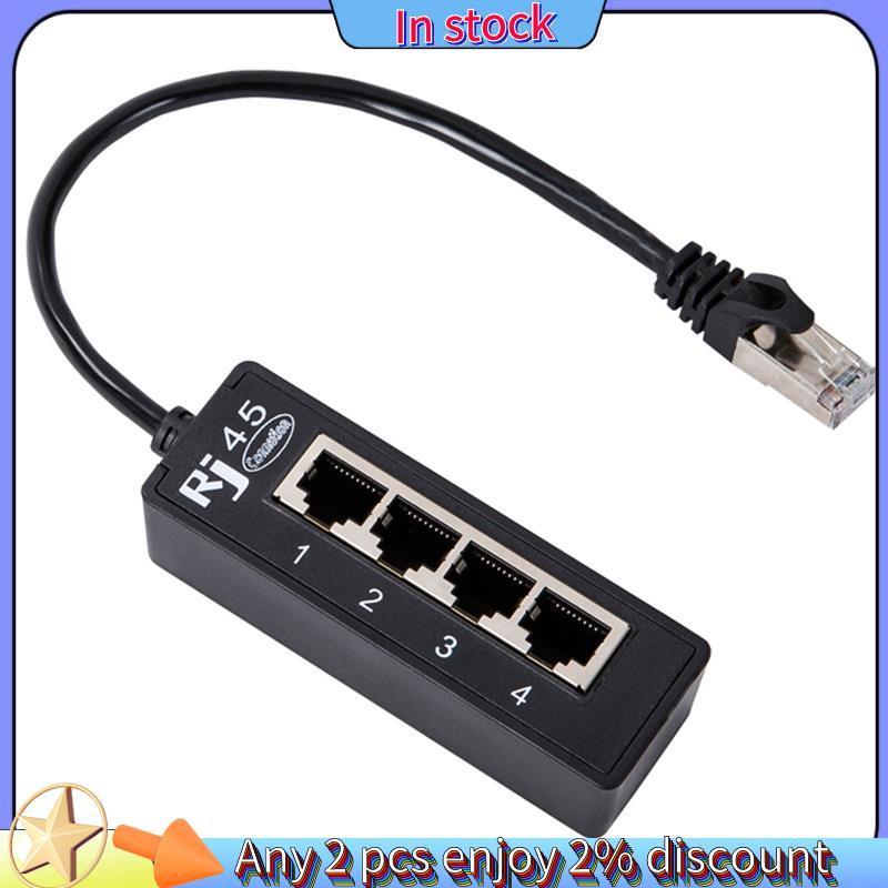 ในสต็อก-1 ชิ้น RJ45 LAN Connector 4 ใน 1 RJ45 LAN Connector สาย 1 ชาย 4 พอร์ต LAN สําหรับเครือข่าย E