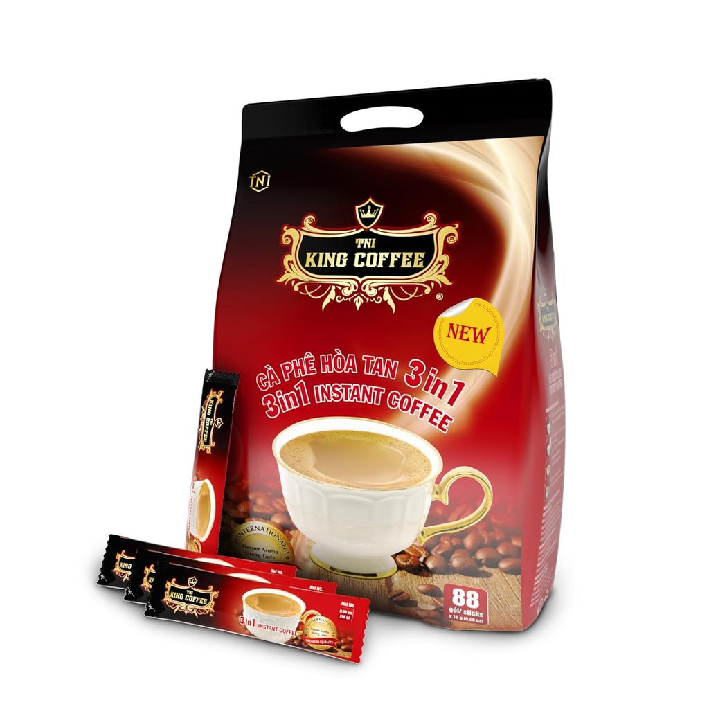 TNI King Coffee 3 in 1 กาแฟสําเร็จรูปผสม - ถุง 88 แท่ง