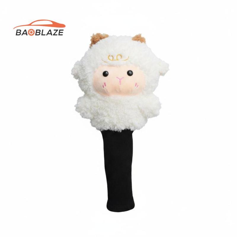 [Baoblaze] Sheep Golf Headcover Fuzzy Soft and Fuzzy Golf Headcover Sports Gear Sock-Type ปักรายละเอ