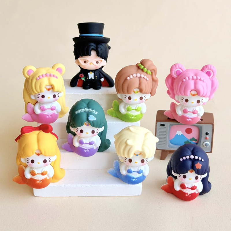 8 ชิ้น Mermaid Cat Princess Cool Boy 3D เรซิ่น Charms สําหรับ DIY(4-347)