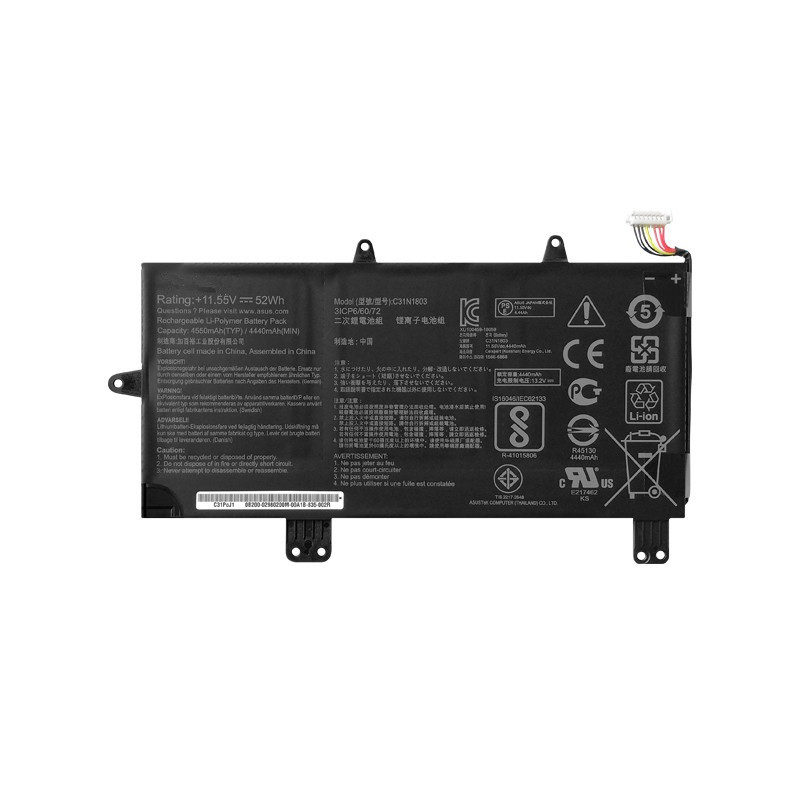 ใหม่และใช้งานได้กับแบตเตอรี่ ASUS Pro14 UX480FD UX450FD C31P0J1 C31N1803
