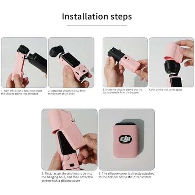 เคส Pocket 3, เคสซิลิโคนอ่อนนุ่มเข้ากันได้กับ DJI Osmo Pocket 3 Creator Combo, น้ําหนักเบา Osmo Pock