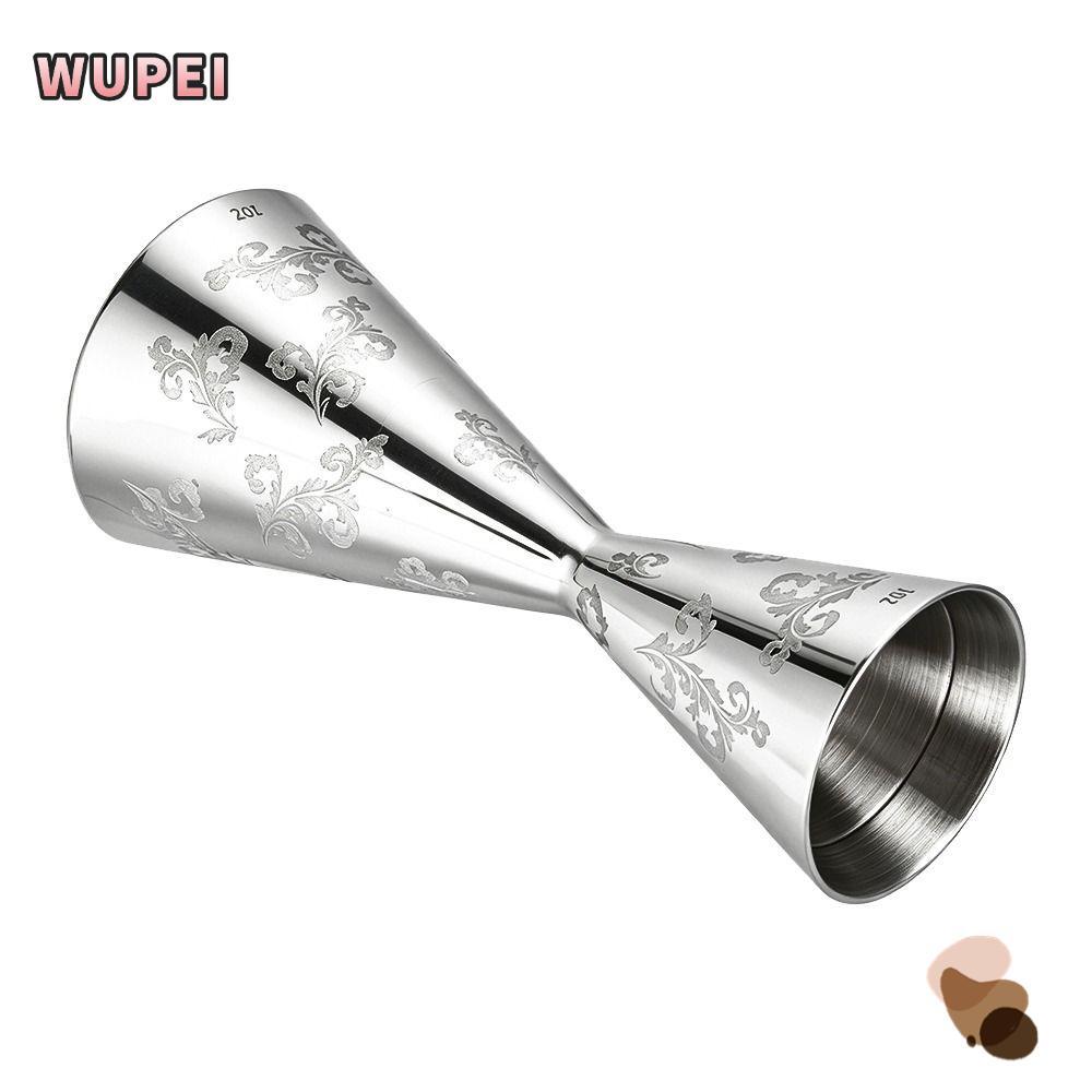 WUPEI Jigger สองหัว, ใบลายการออกแบบสแตนเลส Didi Jigger Cup, ทนทาน 30/60ml Bartending Jigger Home
