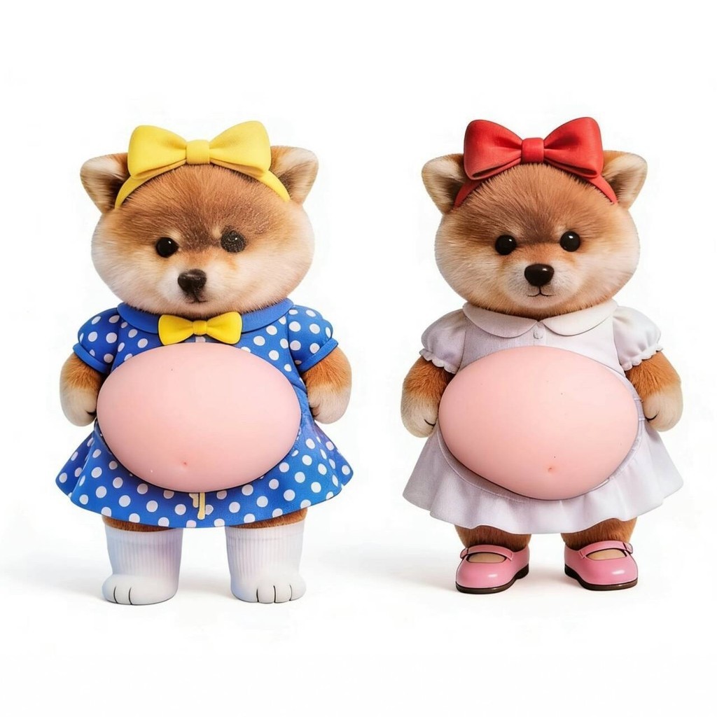 สไตล์ใหม่ 3D สามมิติแมว Shiba Inu ญี่ปุ่นเกาหลีใต้ขายร้อน Anti-Collision สติกเกอร์ Super Soft Pinch เพลง Decompress