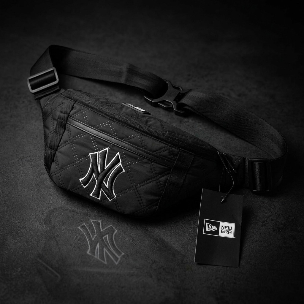 NWR NY New York Black Womens Unisex Premium Import ปักโลโก้กระเป๋าคาดเอว 481